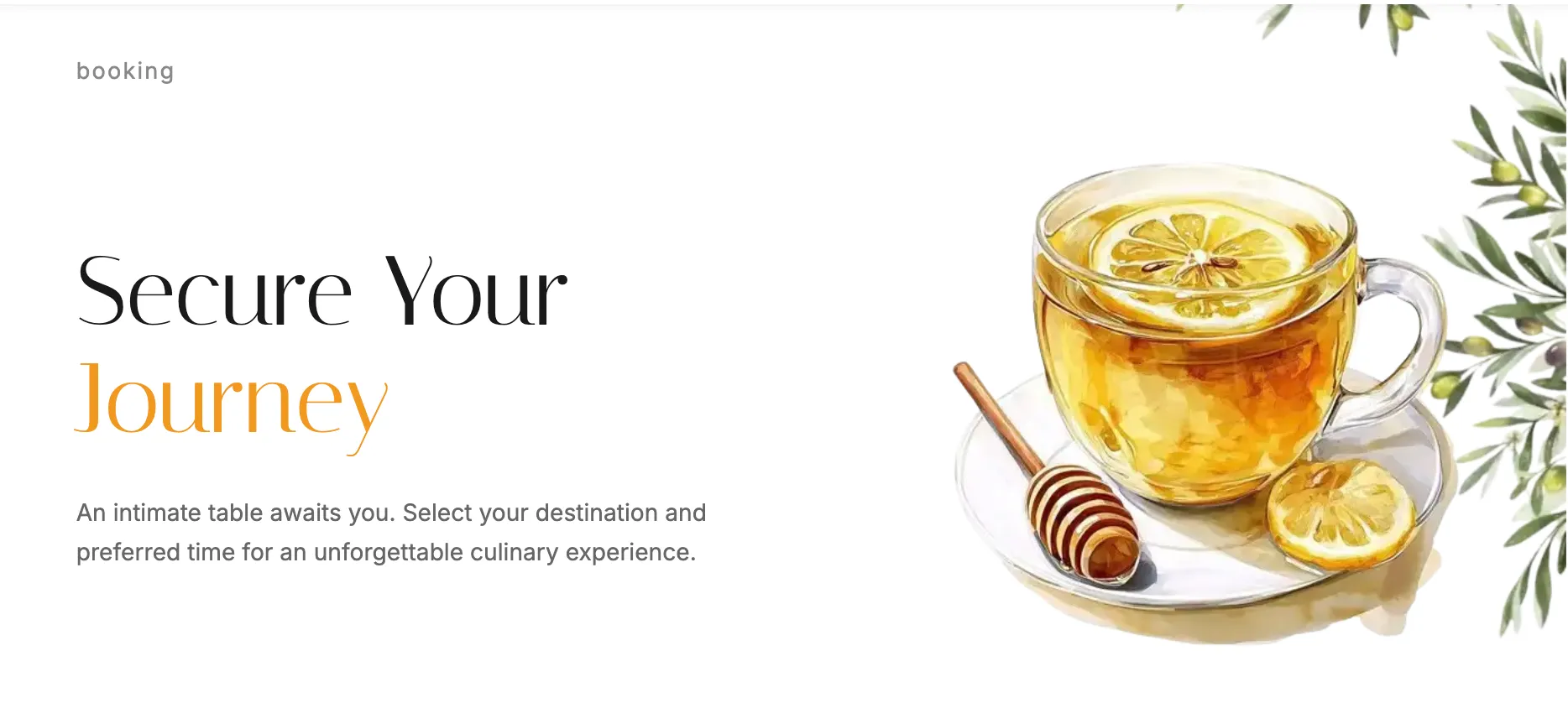 OneZeroZero fine dining web application